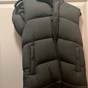 Army green puffer vest